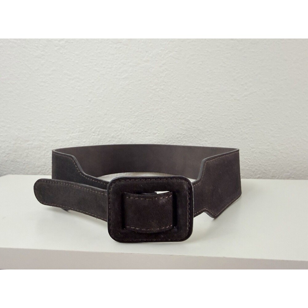Banana Republic Womens Wide Leather Belt Size M Brown Suede Made in Italy - Picture 4 of 11